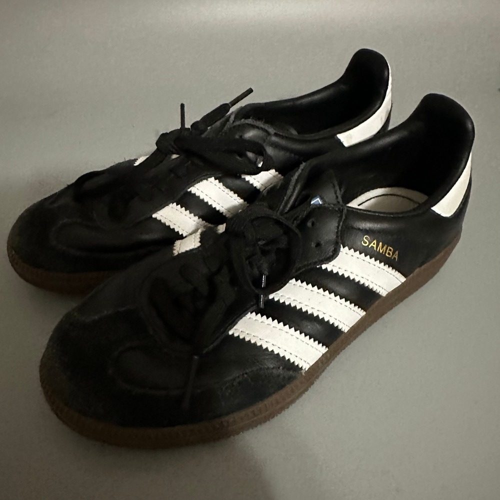 Adidas Samba OG Black White Gum Sole Leather Sneakers Kids Size 1.5 IE3678